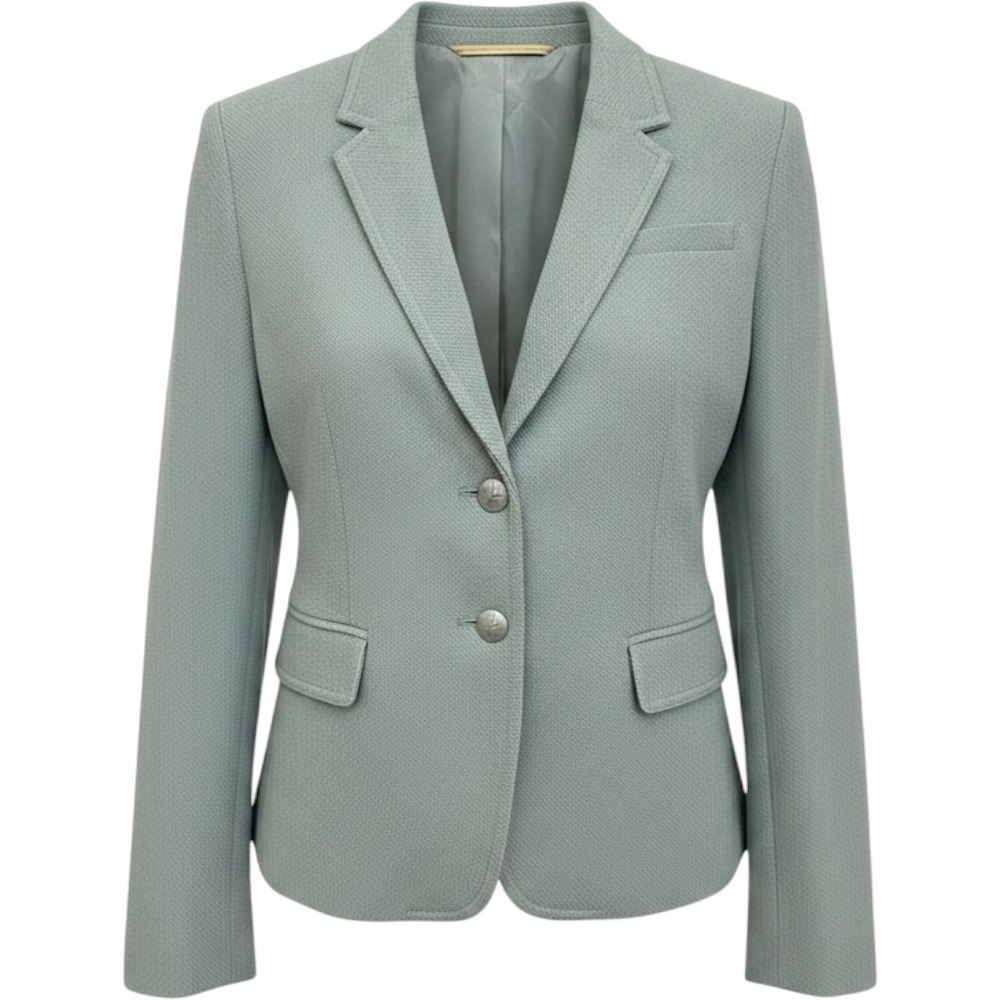 Banana Republic Women Sage Green Textured Knit‎ Blazer Two Button Jacket Size 2